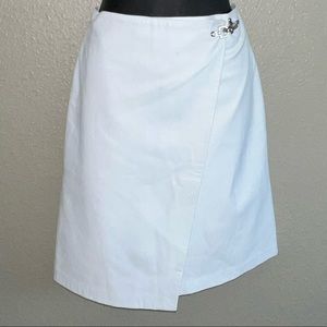 Ralph Lauren Sport White Leather Wrap Skirt